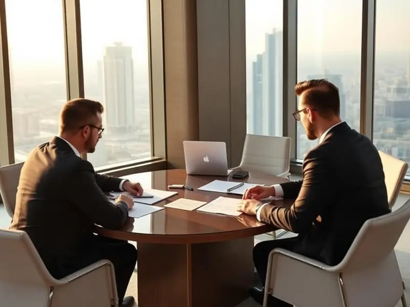 Corporate lawyer in a business meeting in Dubai