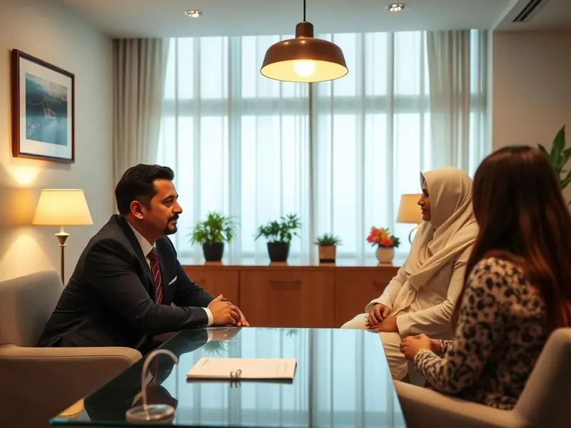 Family lawyers consulting with a client in Dubai