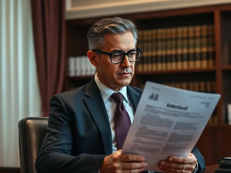INTERPOL defense lawyer in Dubai reviewing case documents